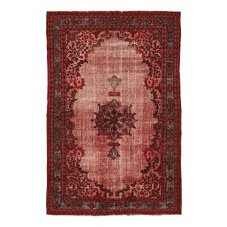 Vintage Turkish Hand Carved Rug For Sale