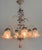 Metal Vintage Italian White and Gold Patinated Metal and Glass Chandelier, 1970s For Sale - Image 7 of 15
