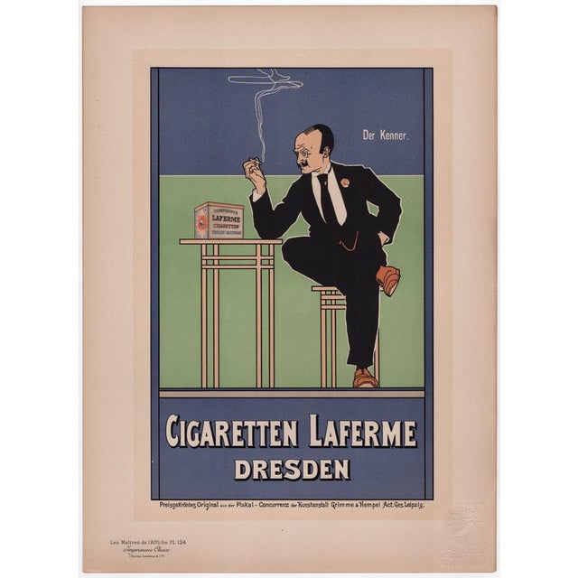 Fritz Rehm (1871 - 1928) Der Kenner (The Connoisseur) Cigaretten Laferme Dresden Year of ideation: 1897 Year of printing:...