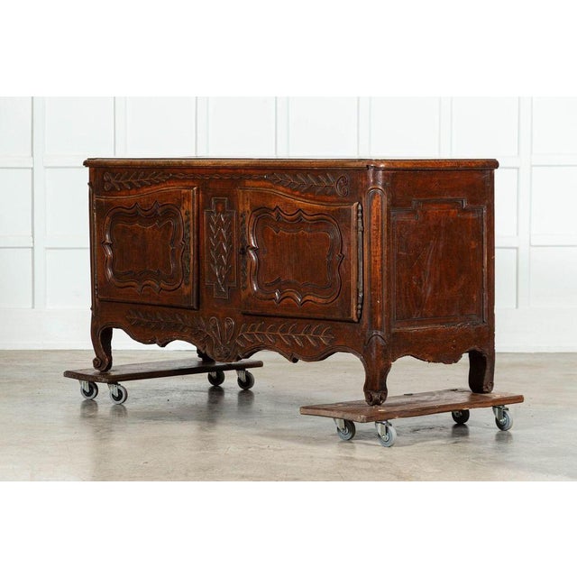 Early 18th Century 18th Century French Carved Walnut Marriage Buffet, 1720 For Sale - Image 5 of 14
