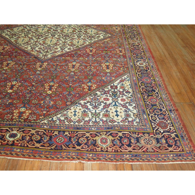 Red Antique Persian Mahal Rug - 9'4" x 12'6" For Sale - Image 8 of 12