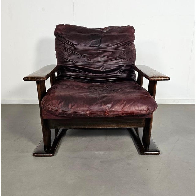 Brutalist Upholstered Wood Armchair, 1960s For Sale - Image 6 of 18