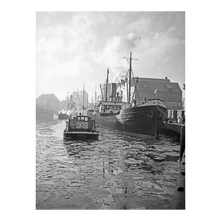Karl Heinrich Lämmel, Freight Ship Samland On the River, Germany 1934 Printed Later 1934/2021 For Sale