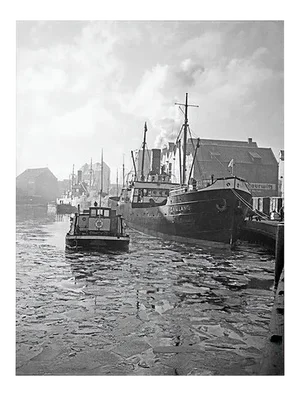 Karl Heinrich Lämmel, Freight Ship Samland On the River, Germany 1934 Printed Later 1934/2021