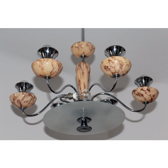 Art Deco Chandelier in Chrome, 1930s For Sale - Image 12 of 18