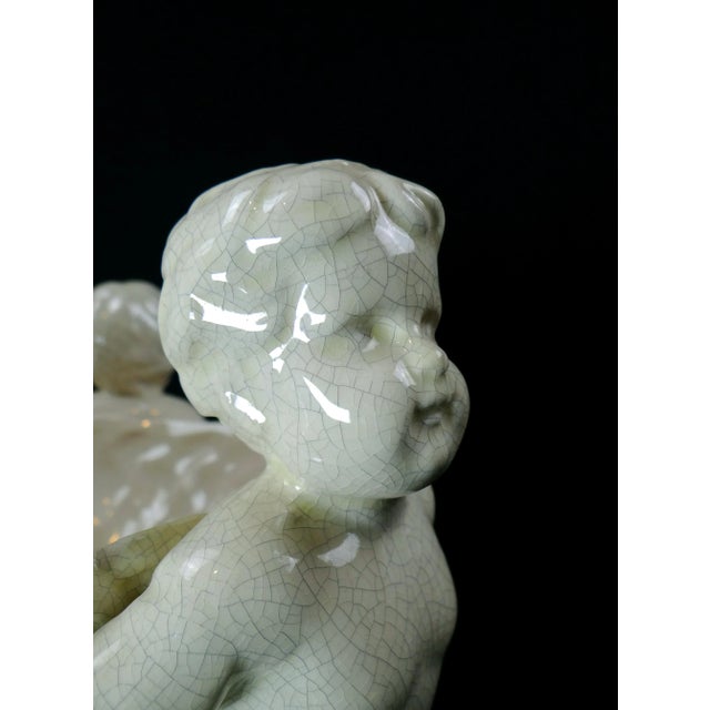Cracked Earthenware Basin with Cherubs or Putti, Late 19th Century For Sale - Image 4 of 15