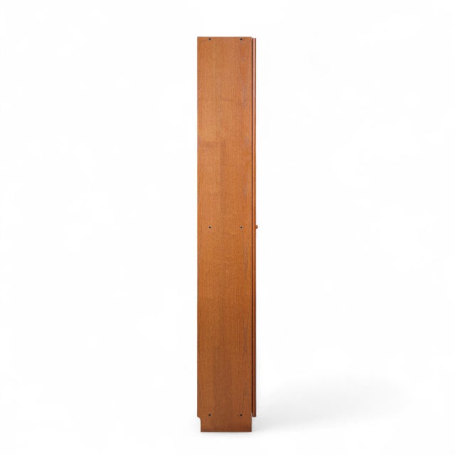 Mid Century Danish Teak Glass Door Display Cabinet For Sale - Image 4 of 7