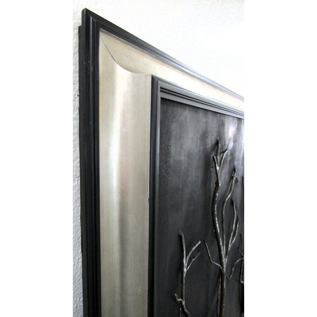 Black Large Vintage John-Richard Brutalist Metal Tree Sculpture Framed Wall Art For Sale - Image 8 of 11