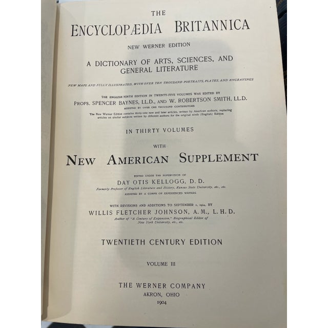 American 1904 Navy Blue & Gold Britannica Encyclopedia Set For Sale - Image 3 of 11
