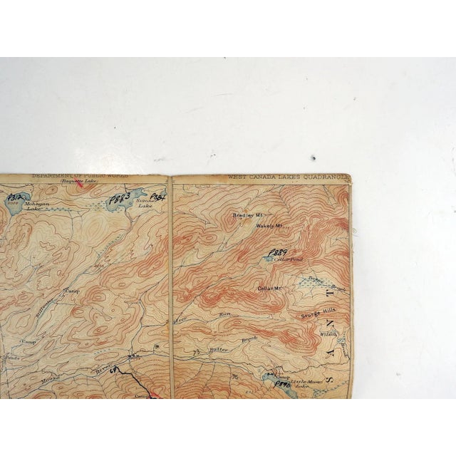 West Canada Lakes New York 1900 Us Geological Survey Folding Map For Sale - Image 4 of 6