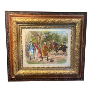 19th C. Hallen & Weiner Chromolithograph “Elopement” Framed For Sale