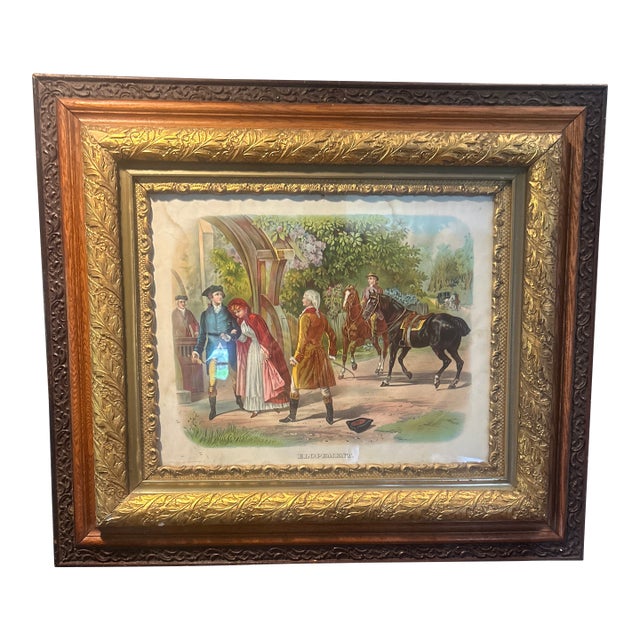19th C. Hallen & Weiner Chromolithograph “Elopement” Framed For Sale