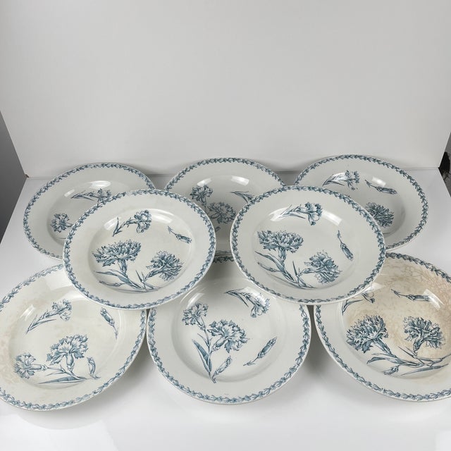 Antique Soup Plates from KG Lunéville, 1890s, Set of 8 For Sale - Image 4 of 15