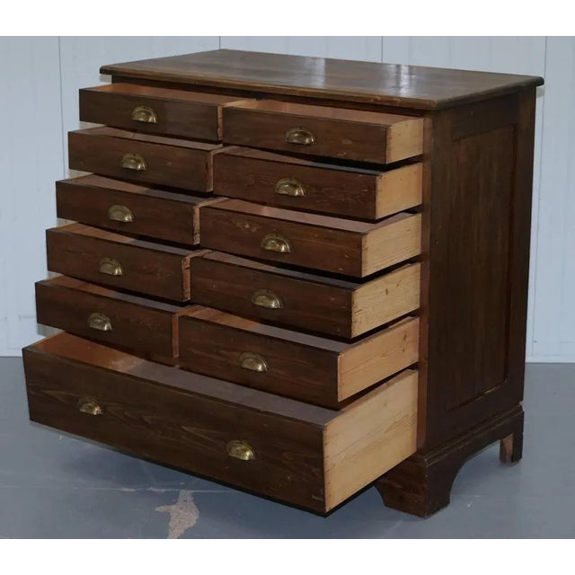 Gold Very Large Victorian Photographers Chest Bank of Drawers For Sale - Image 8 of 13