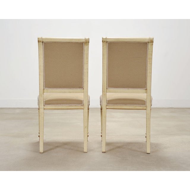 Ivory Set of Eight French Louis XVI Style Painted Dining Chairs For Sale - Image 8 of 18
