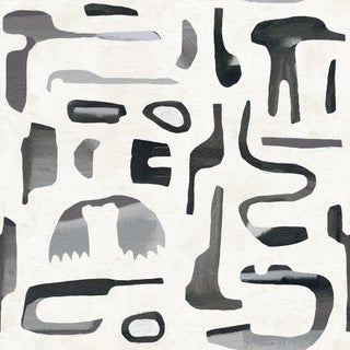 Canvas Wallpaper by Susan Hable in Anthracite For Sale