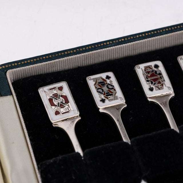 1980s 20th Century Silver Cased Cocktail Picks from Garrard, 1986, Set of 12 For Sale - Image 5 of 18