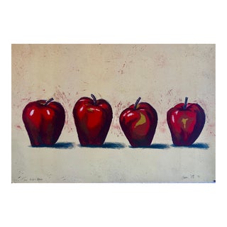 Aaron Fink, Original Boston Modernist Lithograph Aaron Fink Apples Pop Art Print Americana, 1981 For Sale