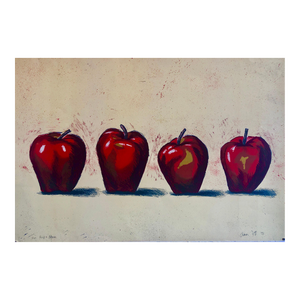 Aaron Fink, Original Boston Modernist Lithograph Aaron Fink Apples Pop Art Print Americana, 1981