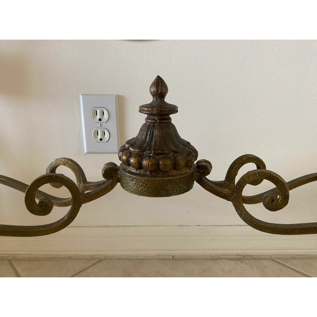 Console/Entry Table With Stone Top and Mother of Pearl Inlay For Sale In Miami - Image 6 of 13