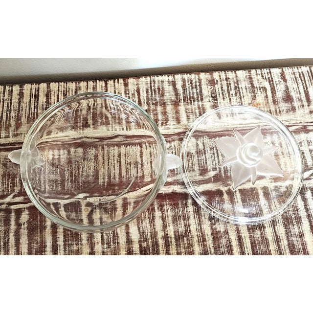 Contemporary Contemporary Mikasa Satin Rose Pattern Frosted and Clear Glass Lidded Bowl For Sale - Image 3 of 6