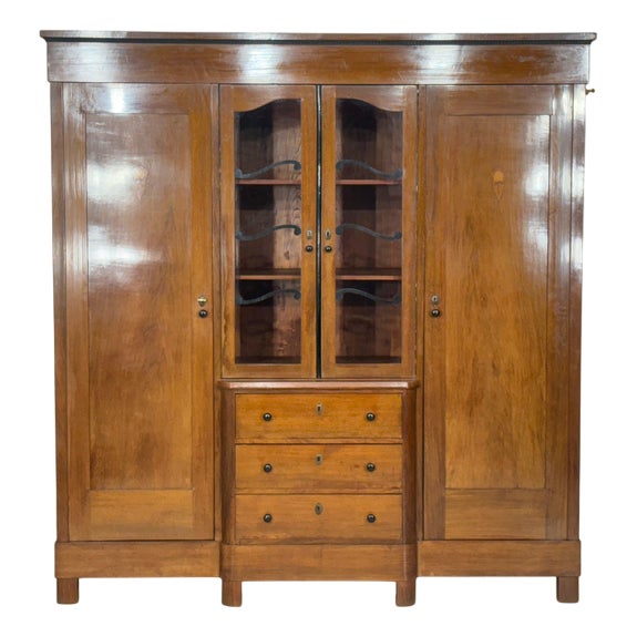 Art Nouveau Wardrobe in Wood, 1920s For Sale