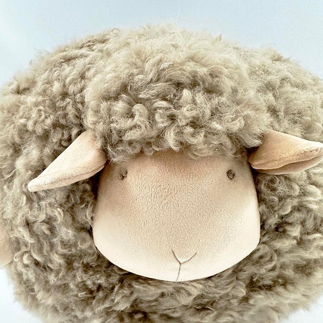2020s Plush Lambskin Sheep Ball - Beige For Sale - Image 5 of 5