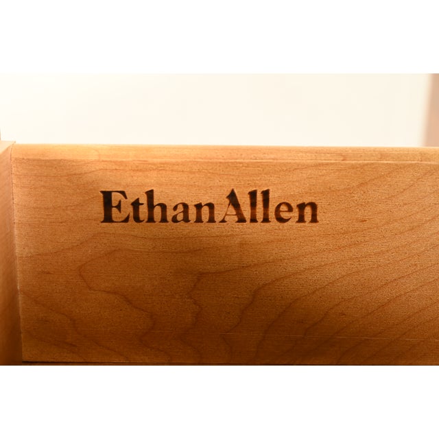 Ethan Allen Early American Solid Maple Chest-on-Chest Seven-Drawer Highboy Dresser For Sale - Image 11 of 17