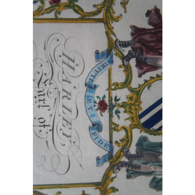 3 Framed Armorial Engravings Figural Coat of Arms Family Crest Heraldic Prints For Sale - Image 11 of 12