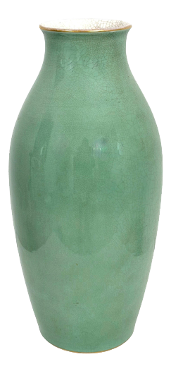 Large Jade Green Crackle Glaze Porcelain Vase from Rosenthal Selb, 1930s