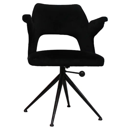 Vintage Metal & Velvet Chair, 1970s For Sale