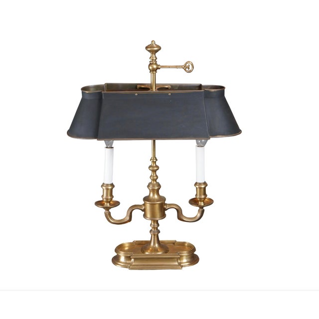 Mid 20th Century Vintage Frederick Cooper Chicago Brass Bouillotte / Library Lamp For Sale - Image 5 of 5