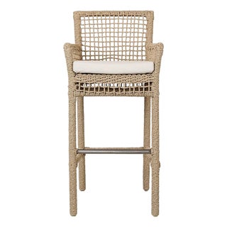 Harbor Faux Rope Woven Outdoor Bar Stool For Sale