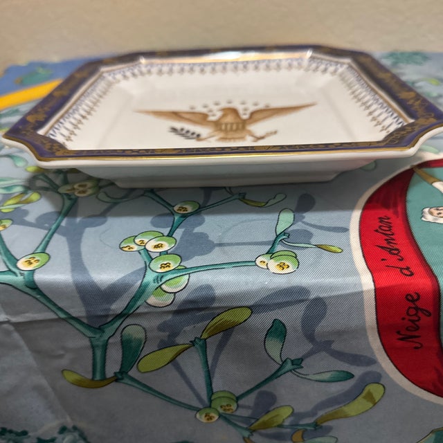 Add a touch of historic American style to your home with this vintage porcelain square-octagonal plate by Andrea by Sadek....