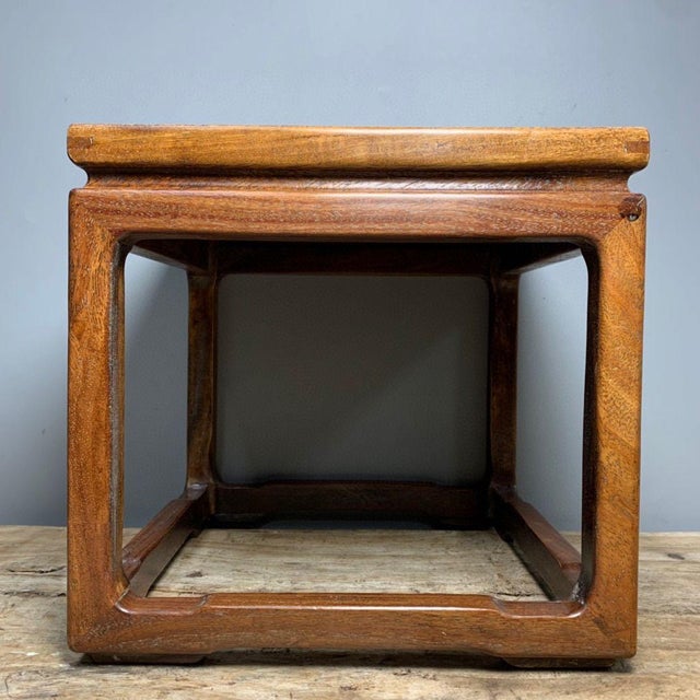 Vintage Chinese Huali Rosewood Plant Stand | Mother-of-Pearl Inlaid Treasure Basin Motif For Sale - Image 4 of 9