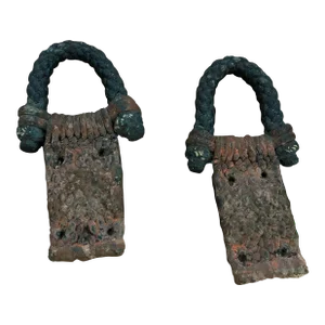 Pair of Beckets From Antique Sea Chest, 1840s
