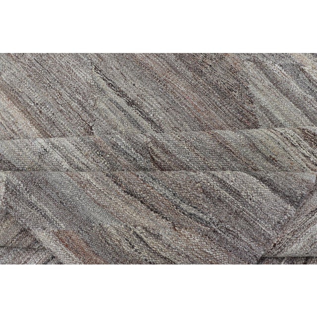 Grey Geometric Modern Kilim Rug by Keivan Woven Arts, 8'6" X 11'3" For Sale - Image 10 of 11