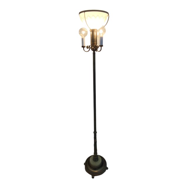 1930s Mutual Sunset Lamp Company Antique Torchiere Floor Lamp For Sale