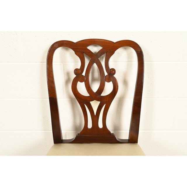 Baker Furniture Georgian Carved Mahogany Side Chair or Dining Chair For Sale In South Bend - Image 6 of 13