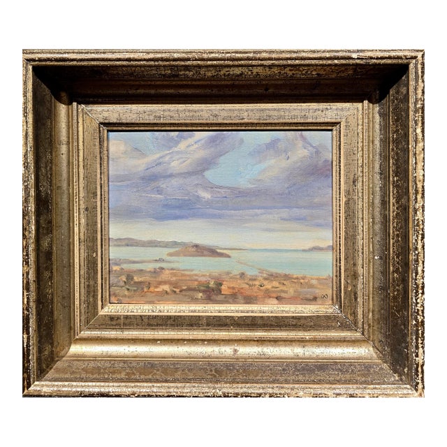 Xavier Martínez –Alcatraz Island, San Francisco Bay at Sunset – C. 1901 Oil Painting For Sale