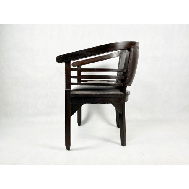 Antique Ebonized Oak Desk Chair, 1890s For Sale - Image 3 of 14
