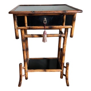 Aesthetic Movement Bamboo and Lacquer Early 20th Century Side Table For Sale