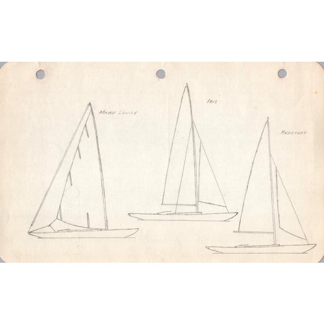 Mid-Century Modern 1940s Maine Marine Architectural Drawing on Paper For Sale - Image 3 of 3