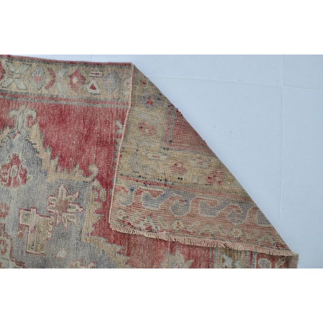 Handknotted Oushak Vintage Carpet For Sale - Image 9 of 15