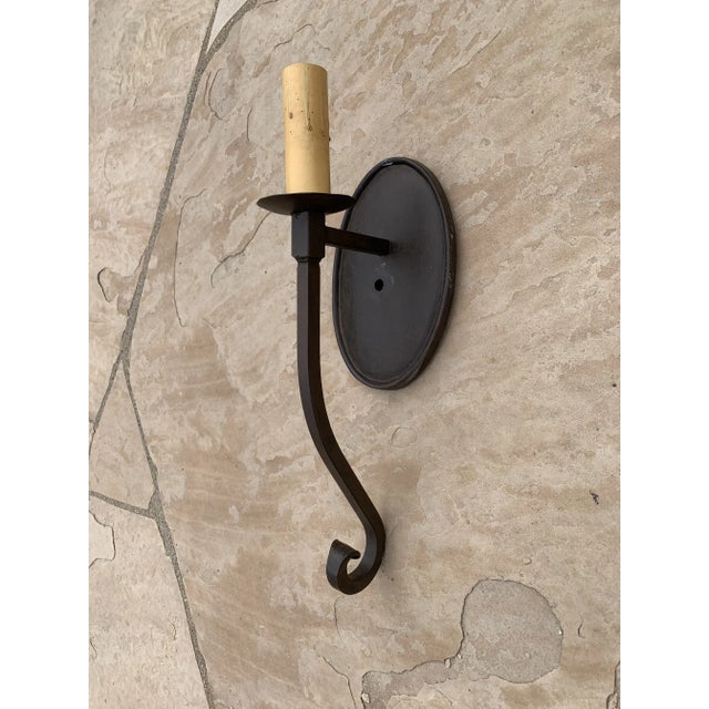 Spanish Late 20th Century Wrought Iron Wall Sconce For Sale - Image 3 of 3