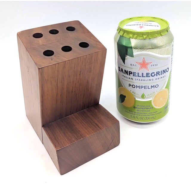 Wood Mid 20th Century Staved Walnut Wood Pencil Holder For Sale - Image 7 of 10