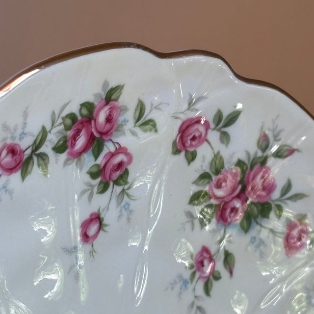 Light Yellow Vintage English Bone China Decorative Dessert Plate For Sale - Image 8 of 14