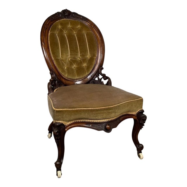 19th Century Victorian Walnut Armchair For Sale