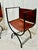 Rustic European Mid 20th Century Pair of Savonarola-Style Leather & Forged Iron Armchairs For Sale - Image 3 of 6