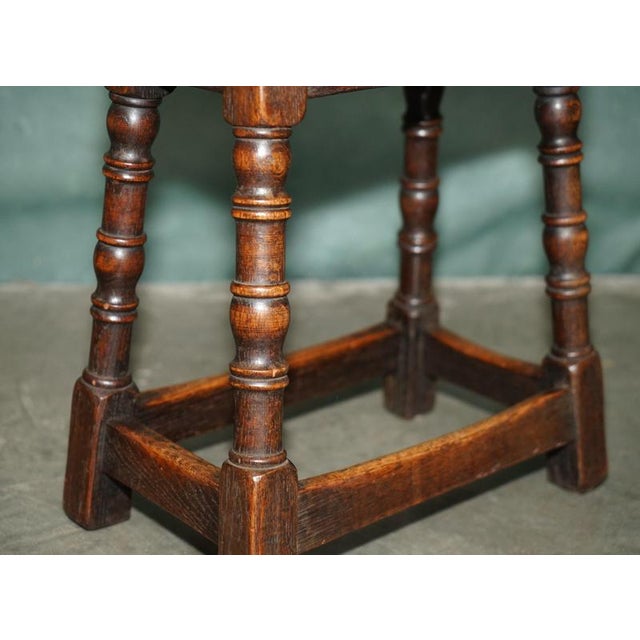 17th Century English Oak Joint Stool with Turned Legs For Sale - Image 11 of 18